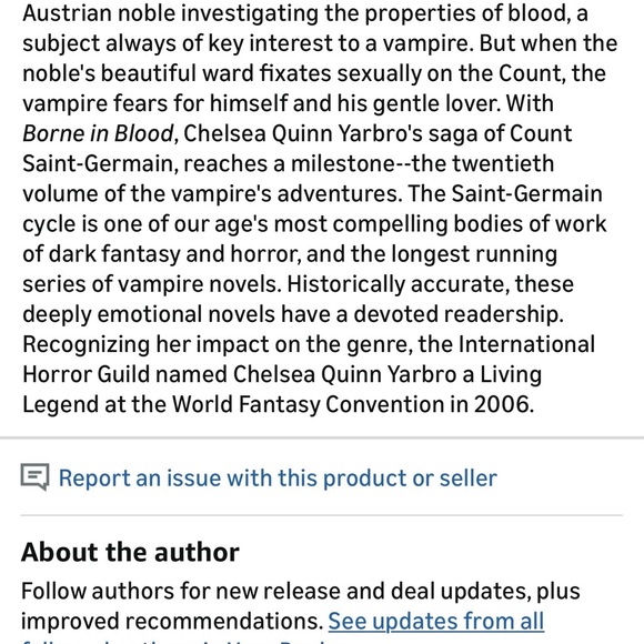 #0971+ Paperback Borne in Blood by Chelsea Quinn Yarbro - Picture 2 of 6